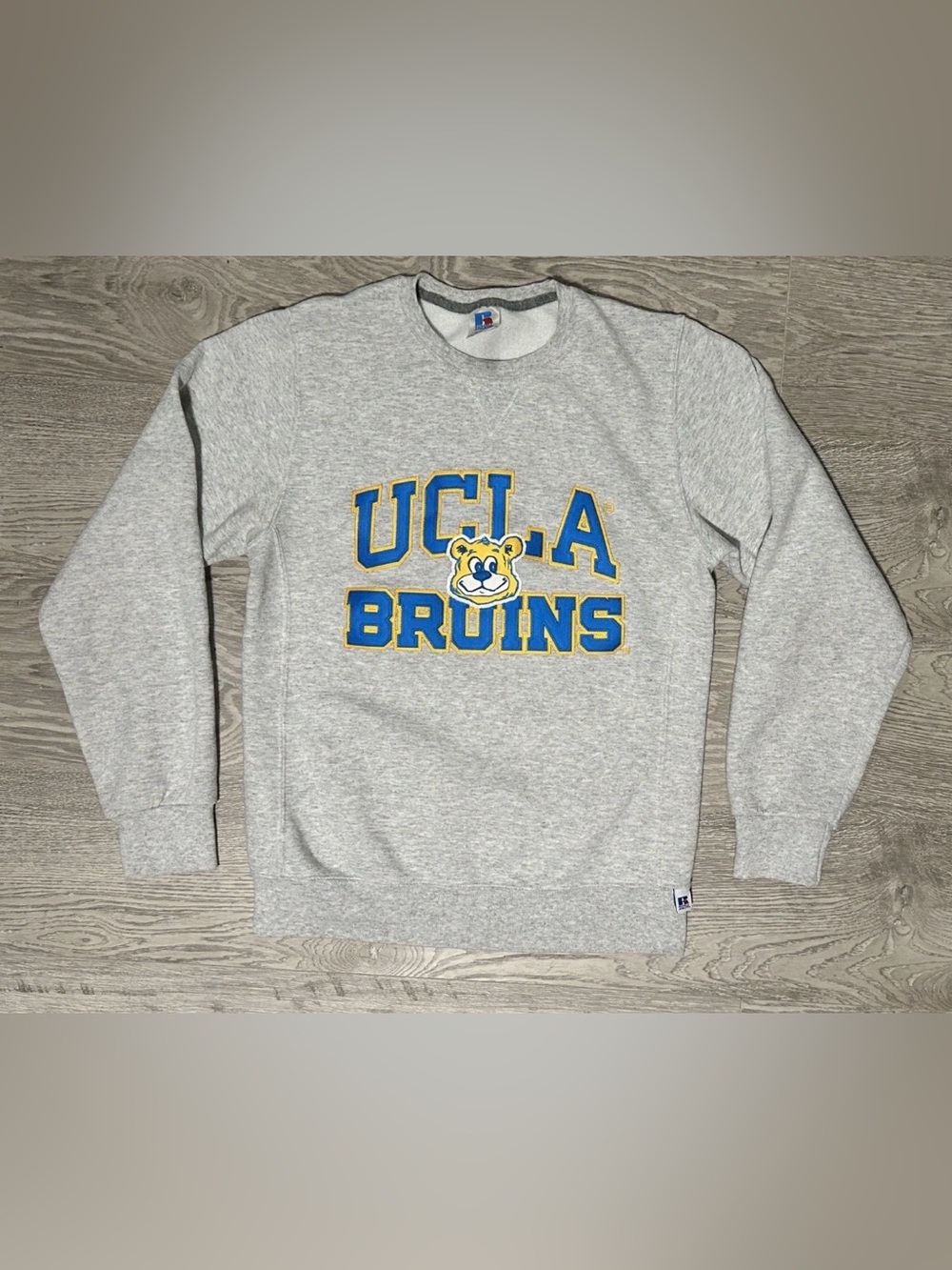 Vintage Russell Athletic Gray UCLA Bruins Crewneck with Blue & Gold Lettering